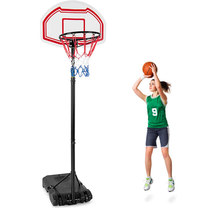 Height Adjustable Basketball Hoop with 2 Nets and Fillable Base, Multicolor