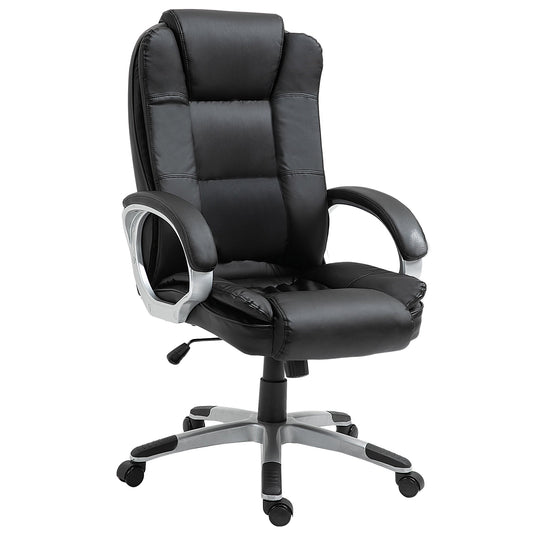 High Back Executive Office Chair Adjustable Desk Seat Swivel PU Leather Computer Chair with Padded Armrests at Gallery Canada