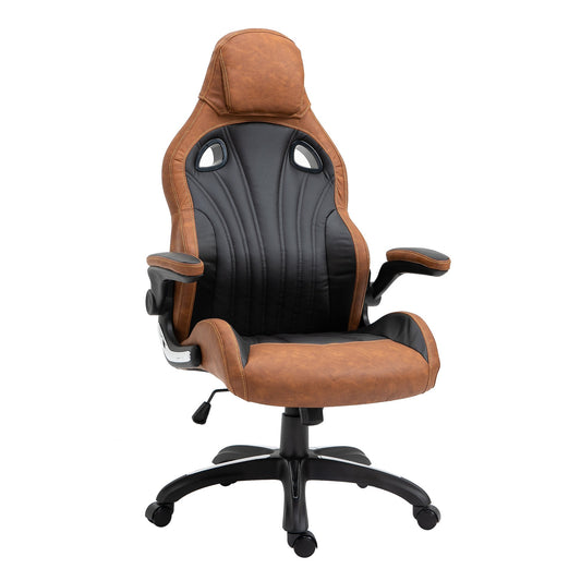 High Back Office Chair 6-Point Vibration Massage Chiar Faux Leather Task Chair Height Adjustable Padded Seat with Wheels - Gallery Canada