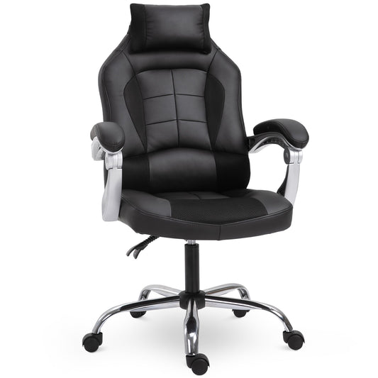 High Back Office Chair, Executive Racing Gaming Chair, Adjustable Recliner with Removable Headrest Pillow for Office, Black - Gallery Canada