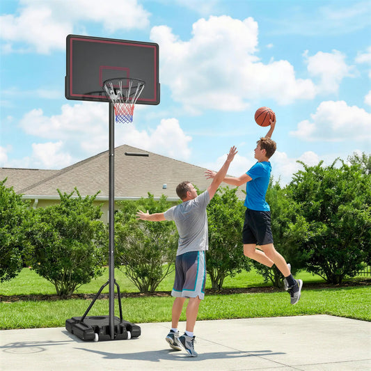 Portable Basketball Hoop, 4.4-10ft Adjustable Height With Wheels Basketball Black, Red at Gallery Canada