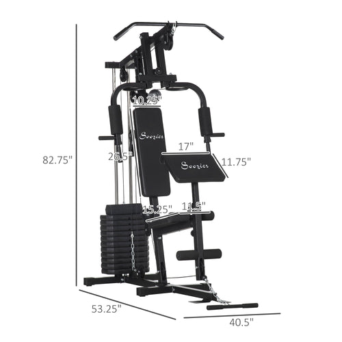Home Gym Equipment Weight Training Machine, Multifunction Workout Machine with 143lbs Weight Stack for Full Body Workout and Strength Training