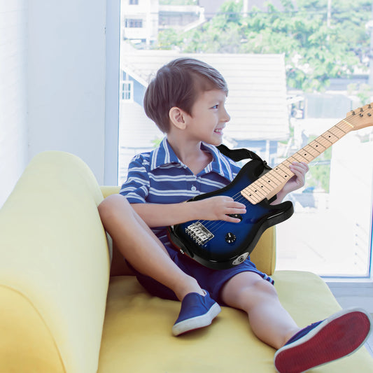 30 Inch Kids Electric Guitar, 3/4 Size, Starter Kit, Blue/Black Electronic Musical Pianos Blue at Gallery Canada