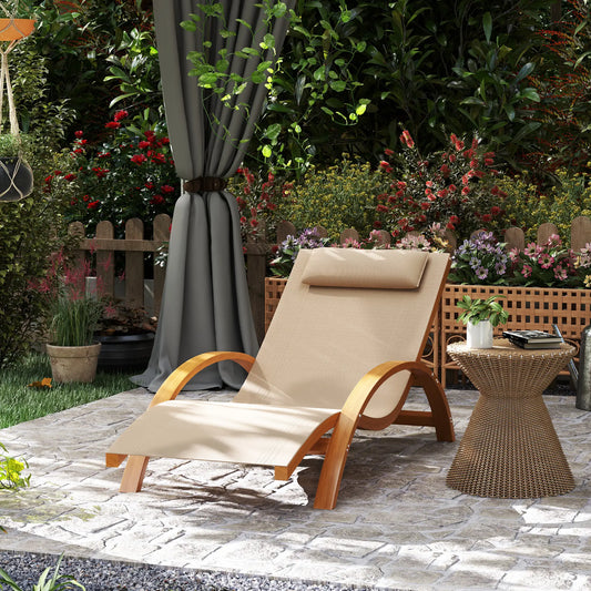 Wood Chaise Lounge Chair, Recliner, Outdoor Patio, Teak, Light Khaki Lounger Chairs Teak, Light Khaki at Gallery Canada