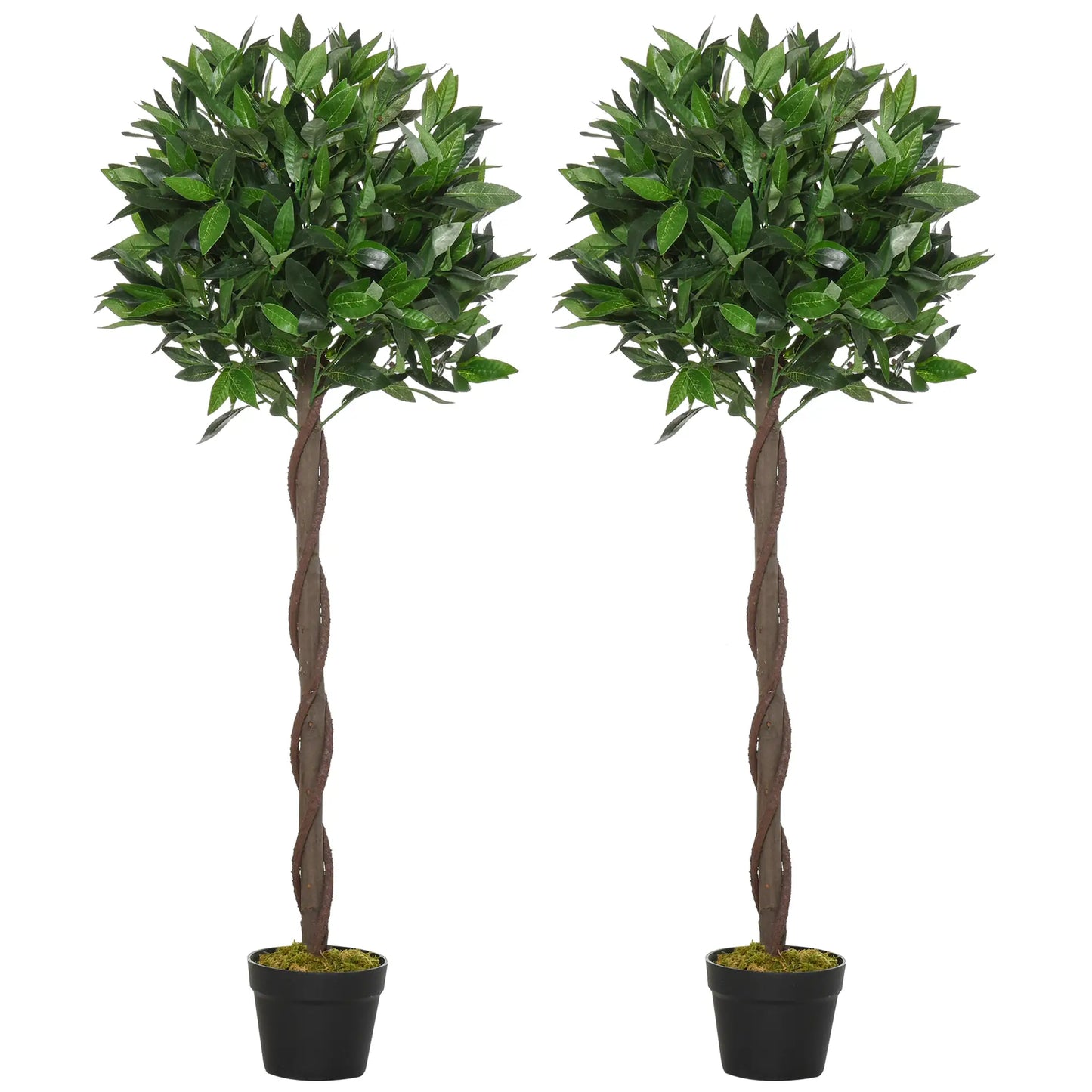 4FT Artificial Laurel Tree Set, Lifelike Fake Plant, Green Artificial Trees at Gallery Canada