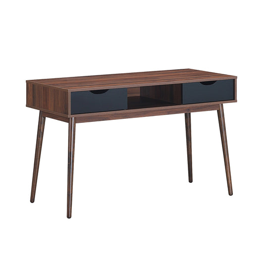 Mid Century Wooden Computer Desk with Storage Drawers, Walnut at Gallery Canada