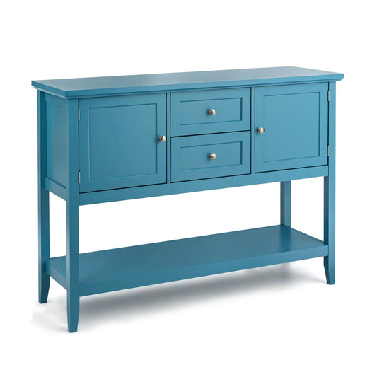 Wooden Sideboard Buffet Console Table with Drawers and Storage, Blue at Gallery Canada