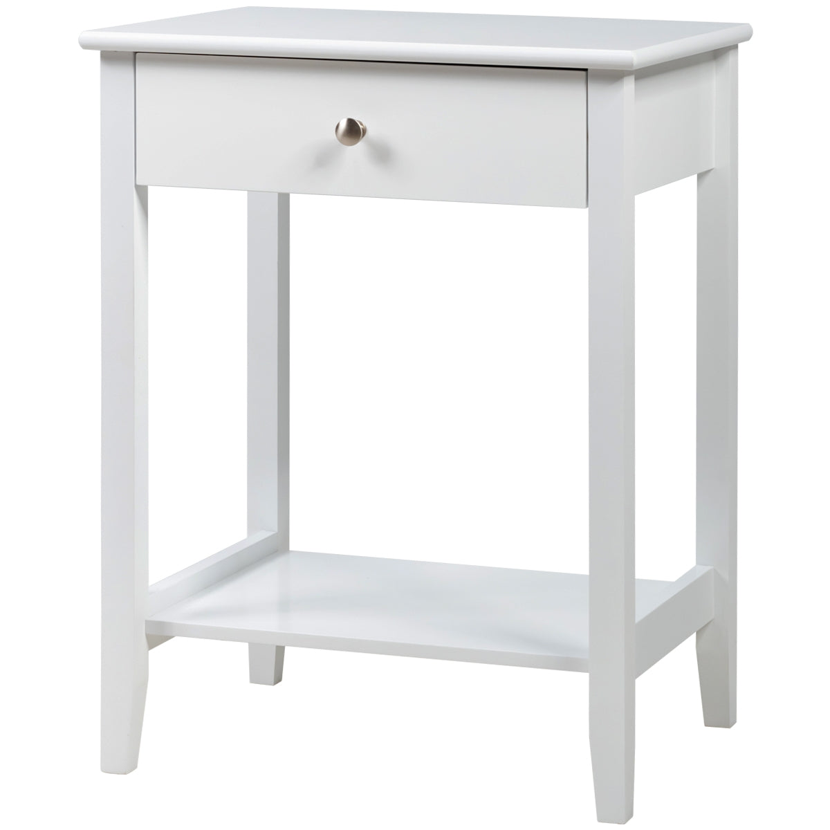 Set Of 2 Wooden Bedside Tables, White