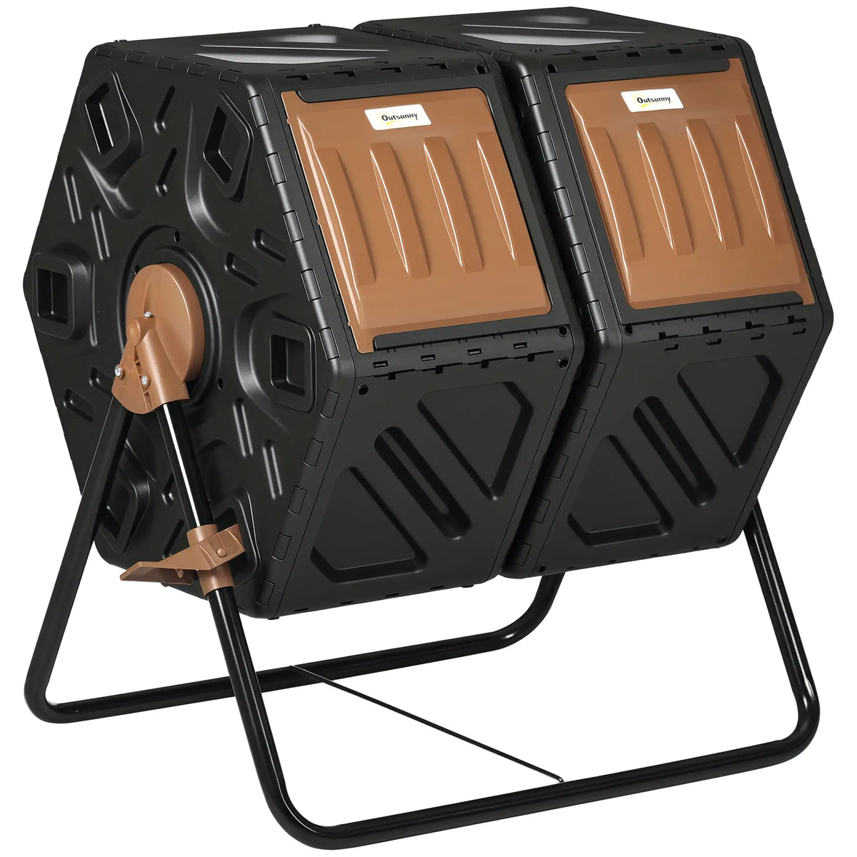 Dual Chamber Compost Bin, 34.5 Gallon, Steel Legs, Brown Outdoor Compost Bin at Gallery Canada