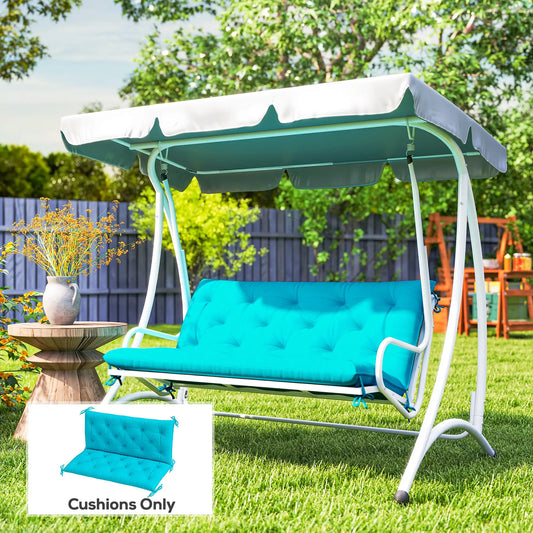 2 Seater Garden Bench Cushion, Thick Outdoor Non-Slip, 47" x 43" x 5", Turquoise Patio Chair Cushions Turquoise at Gallery Canada