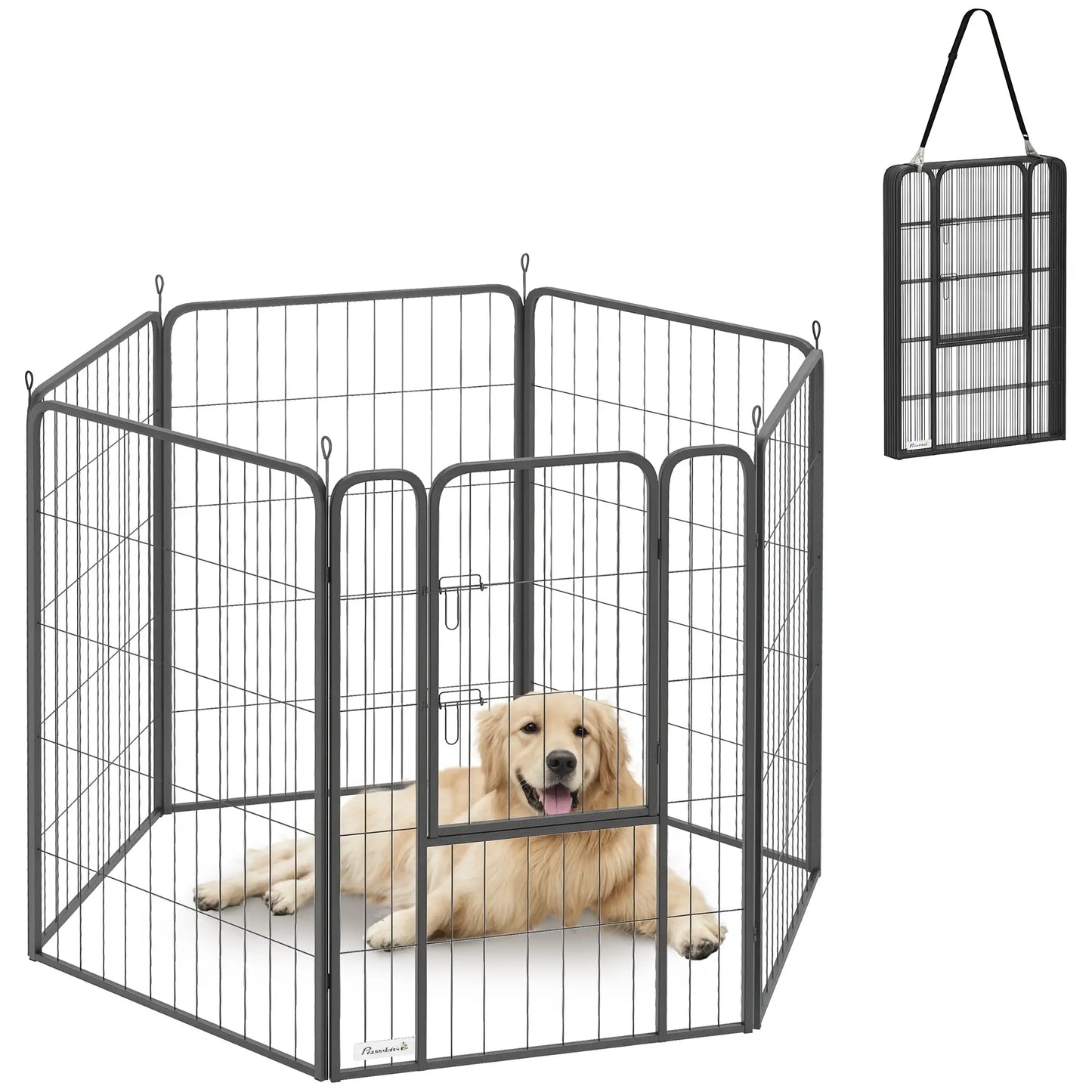 6 Panels Heavy Duty Dog Playpen, 39" Height, Portable Foldable Houses, Kennels & Pens at Gallery Canada
