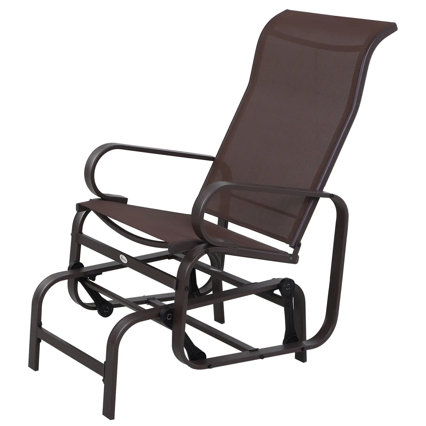 Patio Glider with Mesh Fabric, Outdoor Rocking Chair, Brown Outdoor Rocking Chairs at Gallery Canada