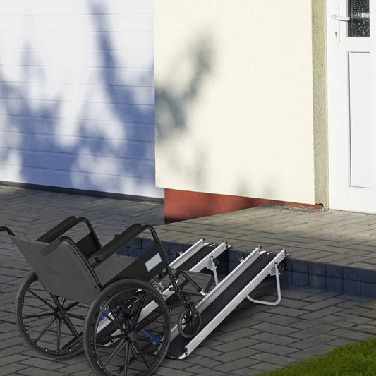 Telescopic Wheelchair Ramp, 8ft, 600 lbs, 2 Pack, Aluminum Knee Walker & Wheelchair Ramps Silver at Gallery Canada