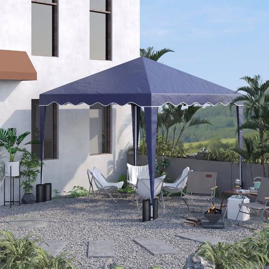 10' x 10' Pop Up Canopy Tent, Adjustable Height, Carry Bag, Blue Pop Up Canopies Blue at Gallery Canada