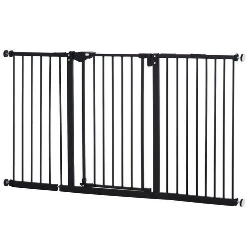 30 Inch Tall Pet Gate with Door Dog Gate and Barrier Indoor for Stairs Includes 7