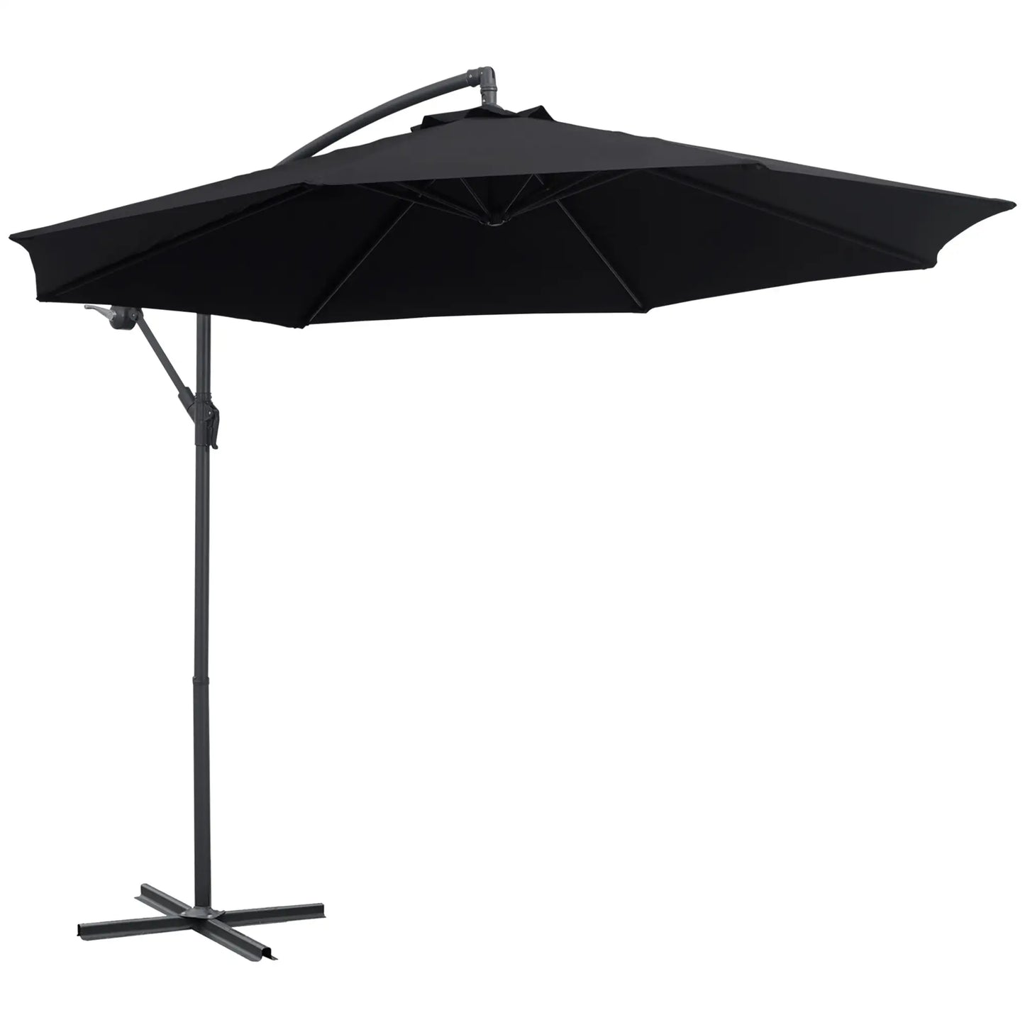 10' Deluxe Patio Umbrella, Outdoor Market Parasol, Black Cantilever Umbrellas at Gallery Canada