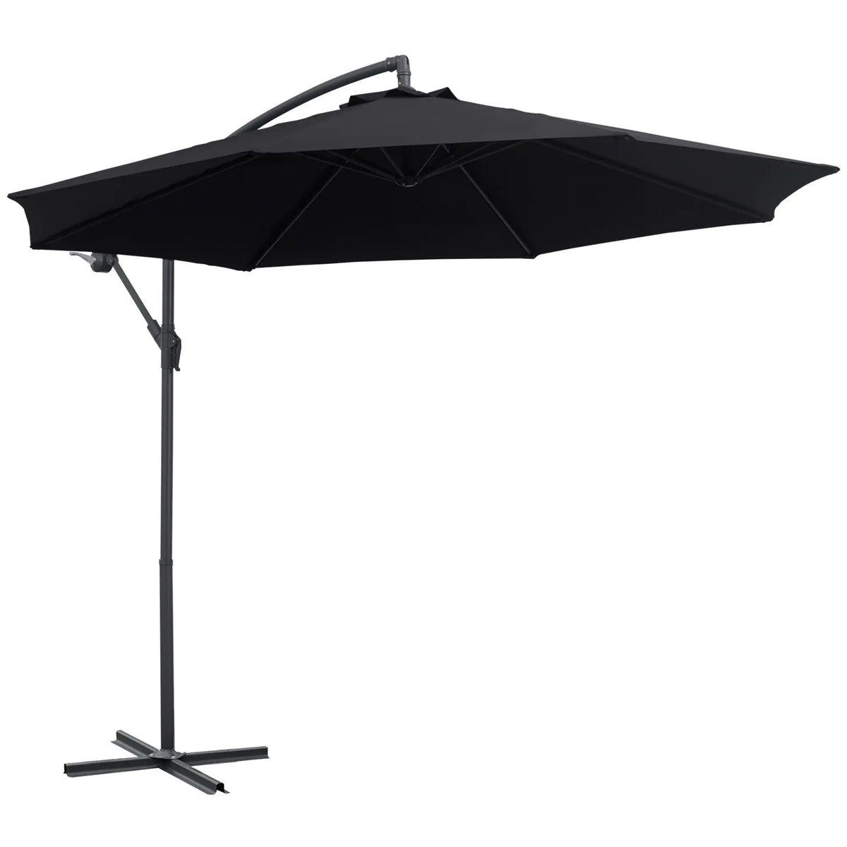 10' Deluxe Patio Umbrella, Outdoor Market Parasol, Black Cantilever Umbrellas at Gallery Canada