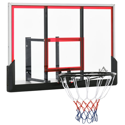 Wall Mounted Basketball Hoop, Backboard and Rim Combo, with 43'' x 30'' Shatter Proof Backboard, Durable Bracket and Net, for Indoor and Outdoor - Gallery Canada