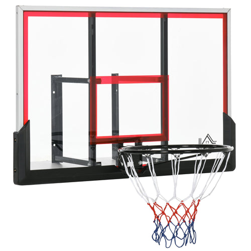 Wall Mounted Basketball Hoop, Backboard and Rim Combo, with 43'' x 30'' Shatter Proof Backboard, Durable Bracket and Net, for Indoor and Outdoor