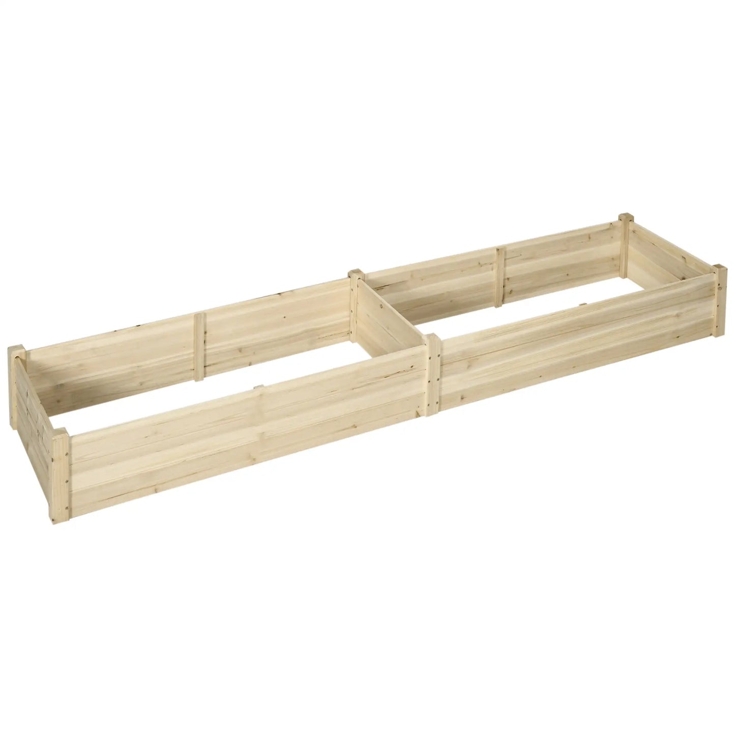 96" x 24" x 10" Wooden Raised Garden Bed, 2 Planter Boxes, Non-Woven Fabric Liner Wooden Planter Boxes at Gallery Canada