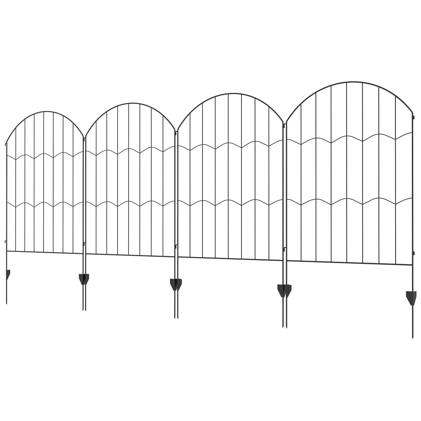 4 Pack Garden Fencing, Decorative Fence Panels, Circle, Wave, Black Garden Fences at Gallery Canada