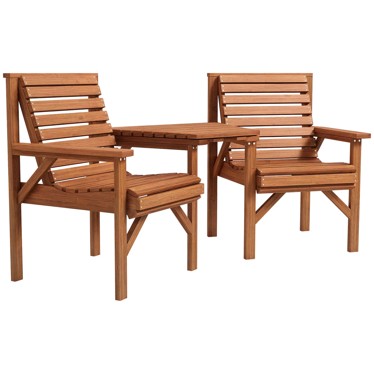3Pc Outdoor Bench Set for Backyard Balcony, Tan Brown Outdoor Benches at Gallery Canada