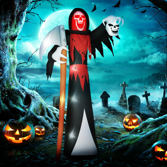 12 FT Halloween Inflatable Grim Reaper, Garden Decor with Lights Halloween Decorations Black, Red at Gallery Canada