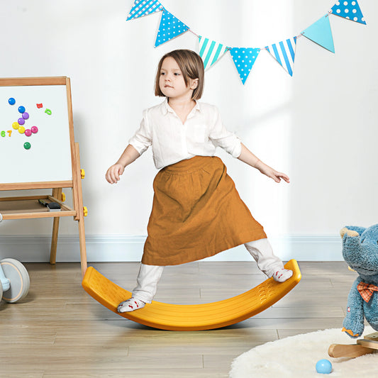 32.3" Balance Board, Kids Wobble Board, Montessori Toy, Yellow Baby Gym & Playmats Yellow at Gallery Canada