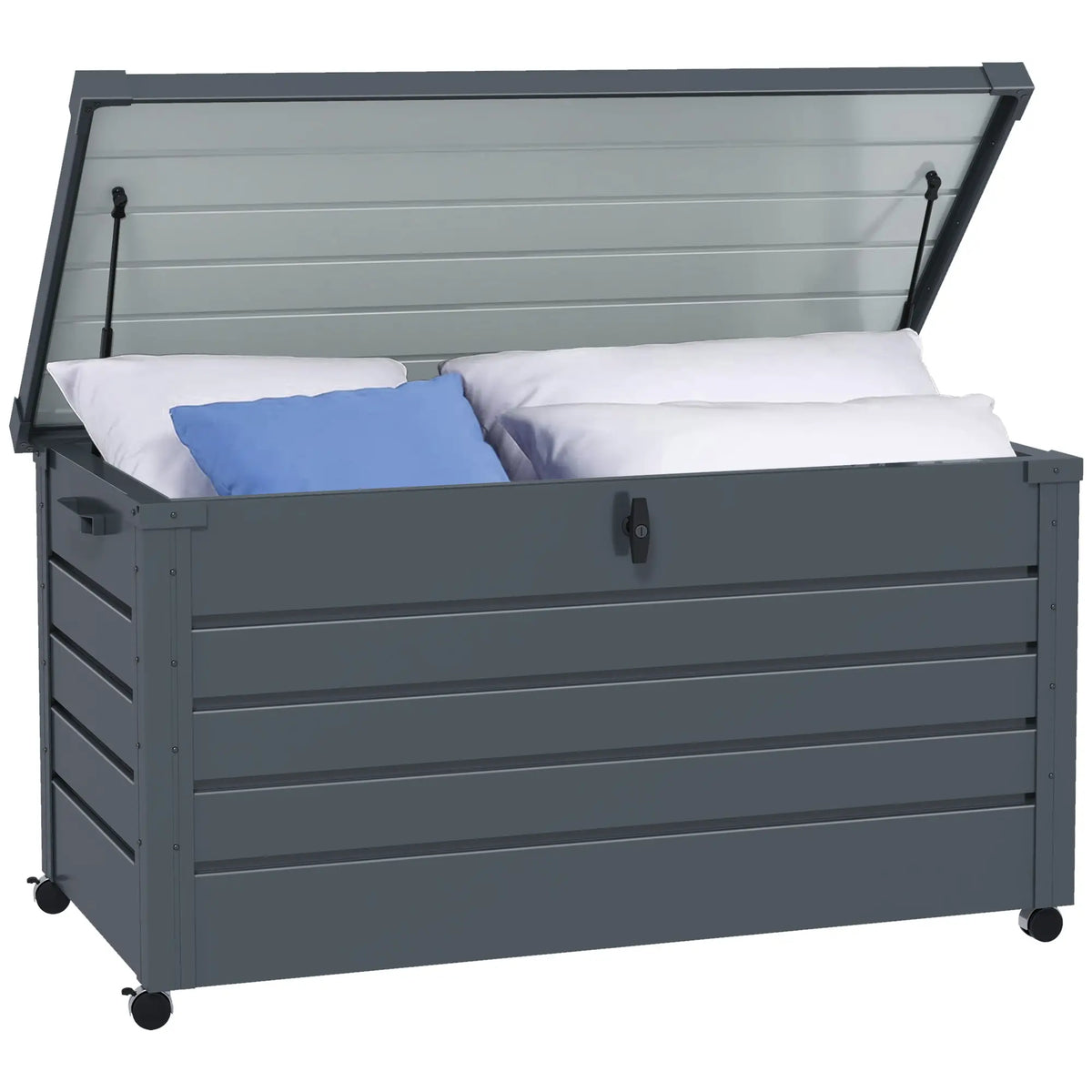 82 Gallon Garden Storage Box, Waterproof, Dark Grey Patio Storage Boxes at Gallery Canada