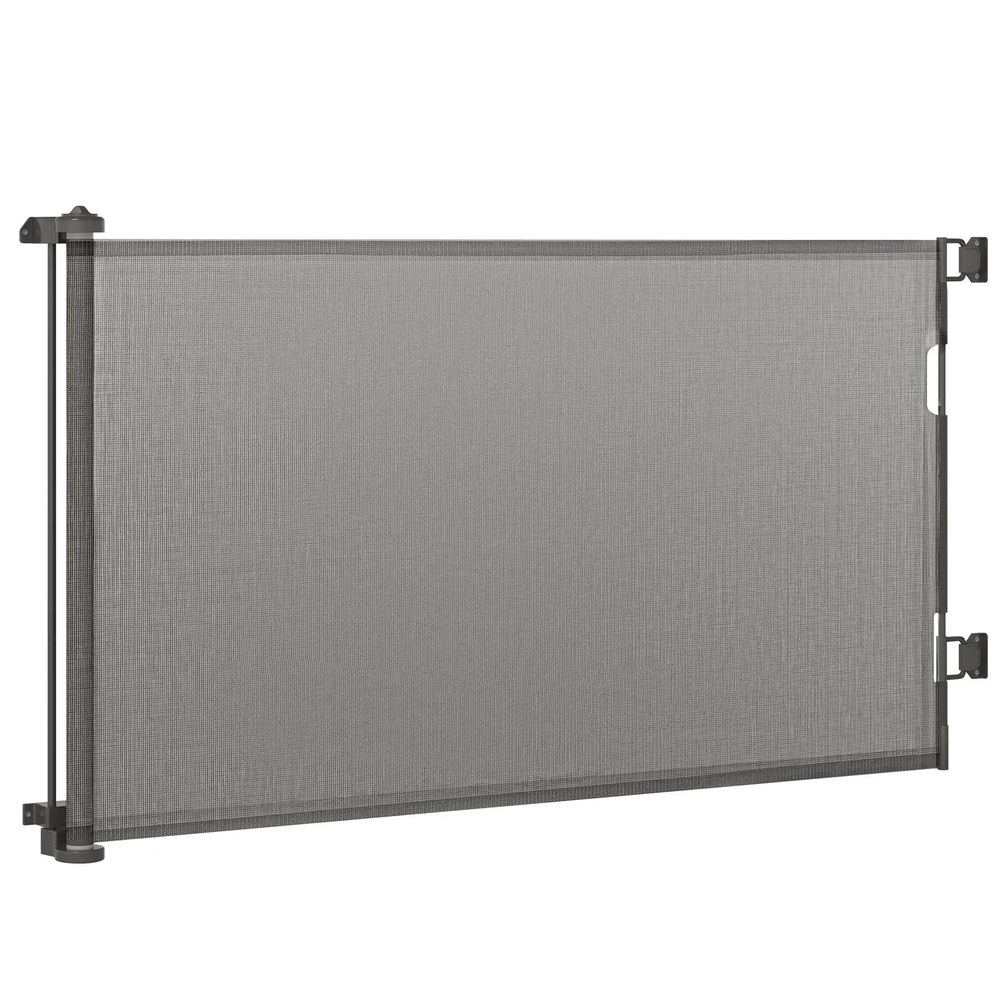 Retractable Pet Gate, 33.5" Tall, 59.1" Wide, Foldable Mesh, Grey Houses, Kennels & Pens at Gallery Canada