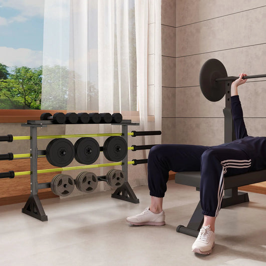 1100LBS Capacity Weight Rack, Plate and Dumbbell Rack, Home Gym Storage Benches Racks & Bars Black at Gallery Canada