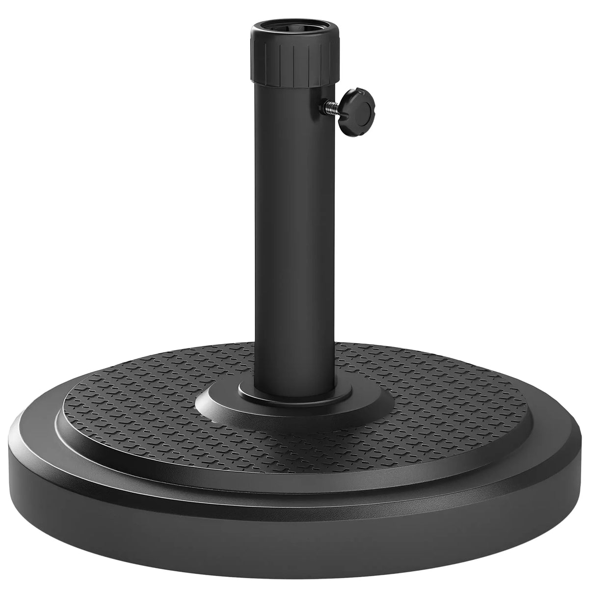 48 Lbs Patio Umbrella Base, Round HDPE, For 1.5" Or 1.9" Poles, Φ18.9" X 15.2" H, Black Umbrella Bases at Gallery Canada