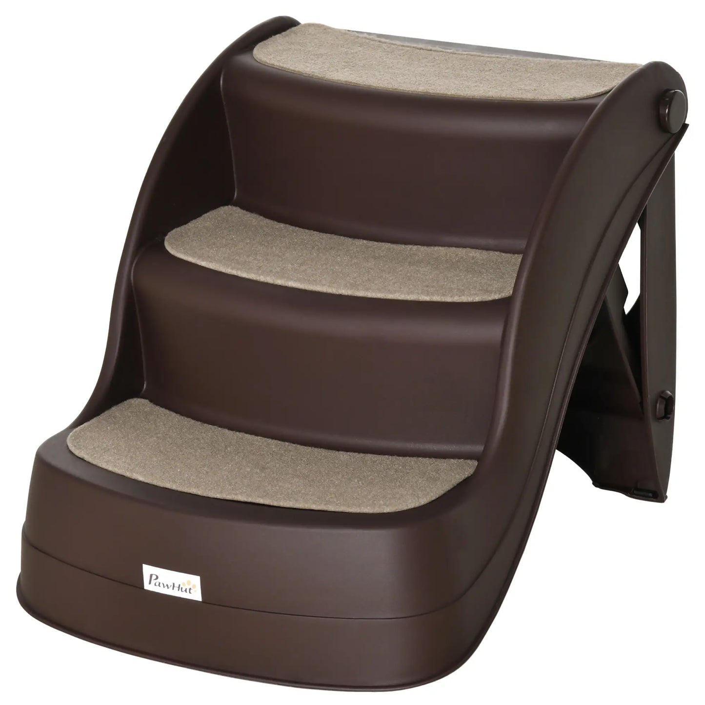 Portable Pet Stairs, Foldable 3-Step for Small Dogs Cats, Non-Slip Treads, Brown Cat Stairs at Gallery Canada