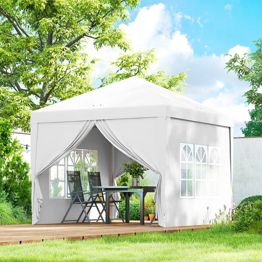 10'x10' White Outdoor Pop Up Party Tent Wedding Gazebo Canopy, White Pop Up Canopies White at Gallery Canada