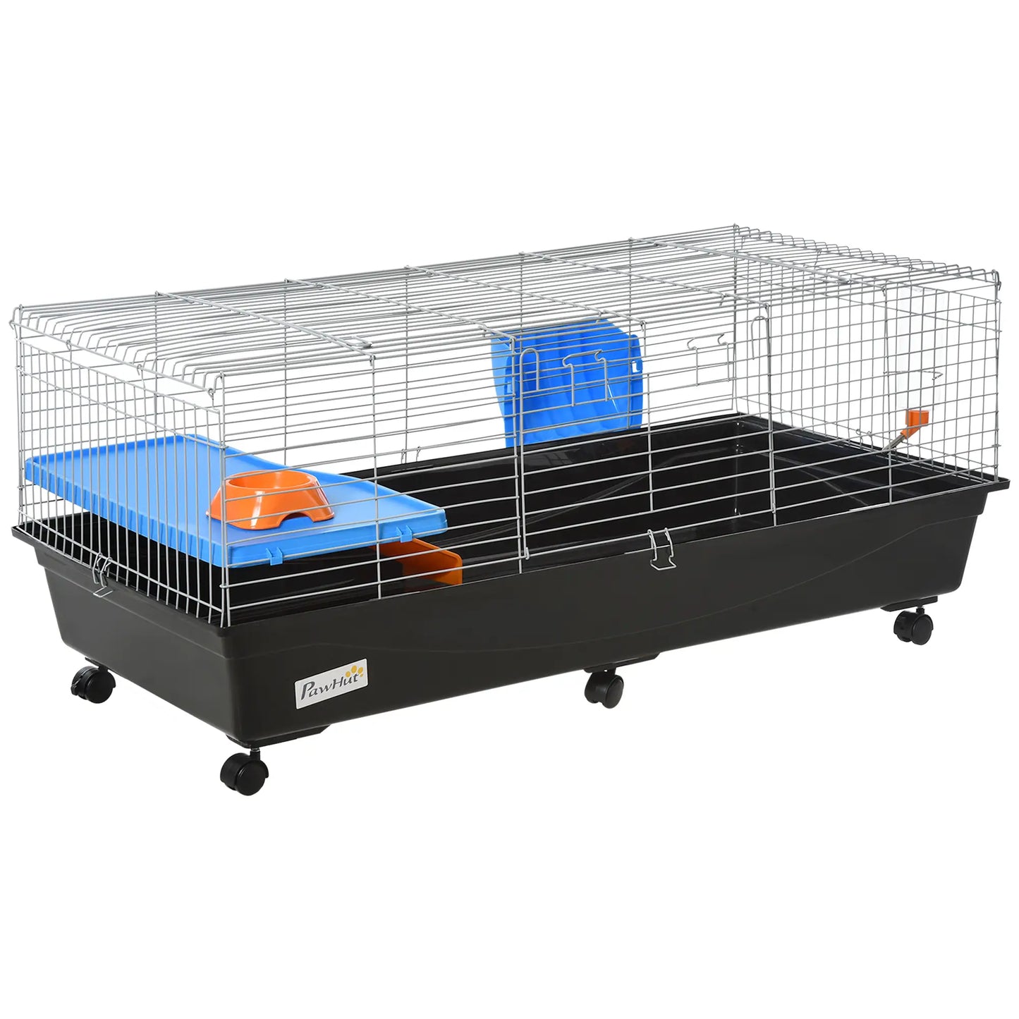 47" Small Animal Cage, Guinea Pig Habitat with Accessories, Black Houses & Habitats at Gallery Canada