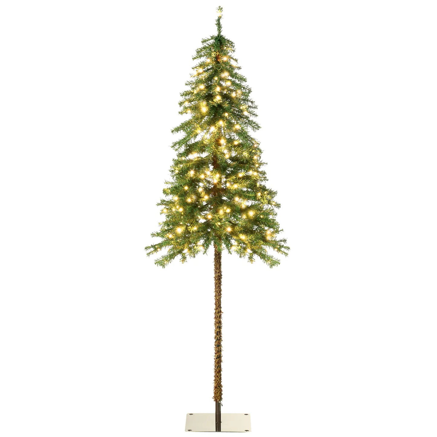 6' Artificial Christmas Tree, Pencil Shape, Steel Base, Warm White or Colorful LED Pencil Christmas Trees at Gallery Canada