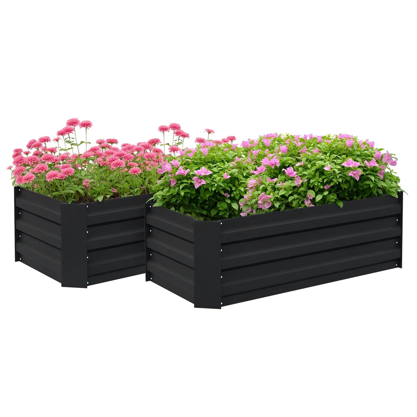 Steel Raised Garden Bed, Elevated Planter Box, 39"x20"x12", Black Galvanized Planter Boxes at Gallery Canada