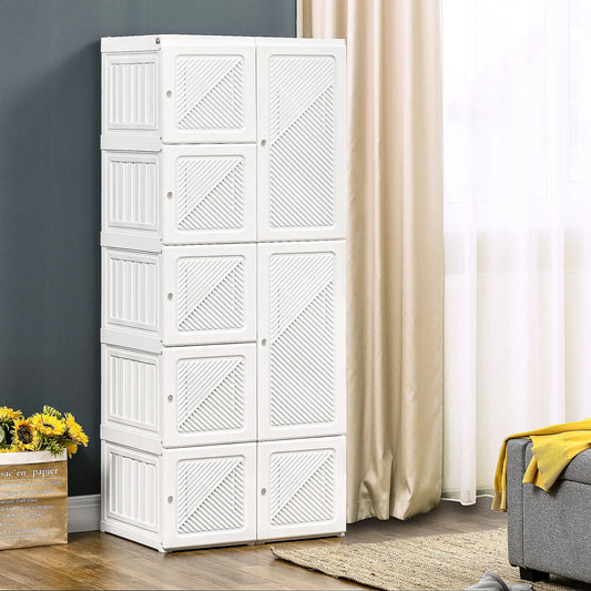 Portable Wardrobe Closet, Folding Clothes Storage Organizer, White Clothing Storage White at Gallery Canada