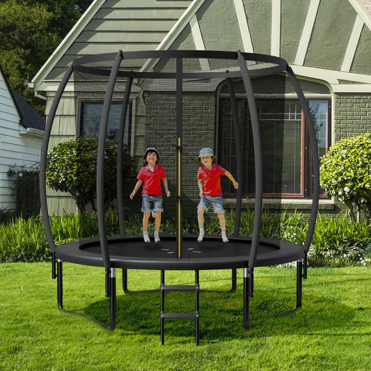10 Feet ASTM Approved Recreational Trampoline, Black Trampolines Black at Gallery Canada