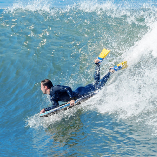 33/37/41 Inches Lightweight Body Board, EPS Core XPE Deck HDPE Bottom, Blue Surfing Blue at Gallery Canada