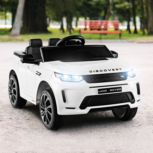 12V Kids Ride On Car, Remote Control, Lockable Doors, LED Lights, White Powered Ride On Toys White at Gallery Canada