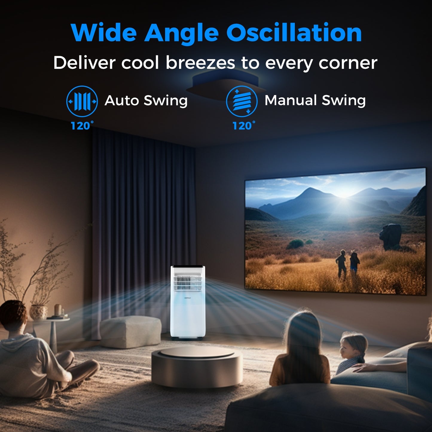 10000 BTU Portable Air Conditioner with Remote Control Cools up to 350 Sq.Ft, White Portable Air Conditioners at Gallery Canada