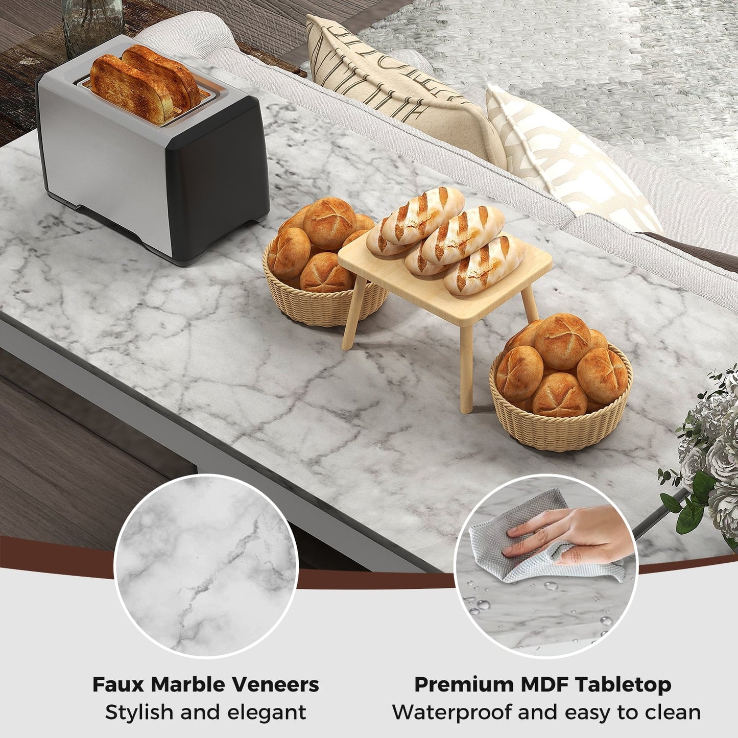 3-Piece Bar Table Set, Dining Table And 2 Bar Stools, White Dining Room Sets at Gallery Canada