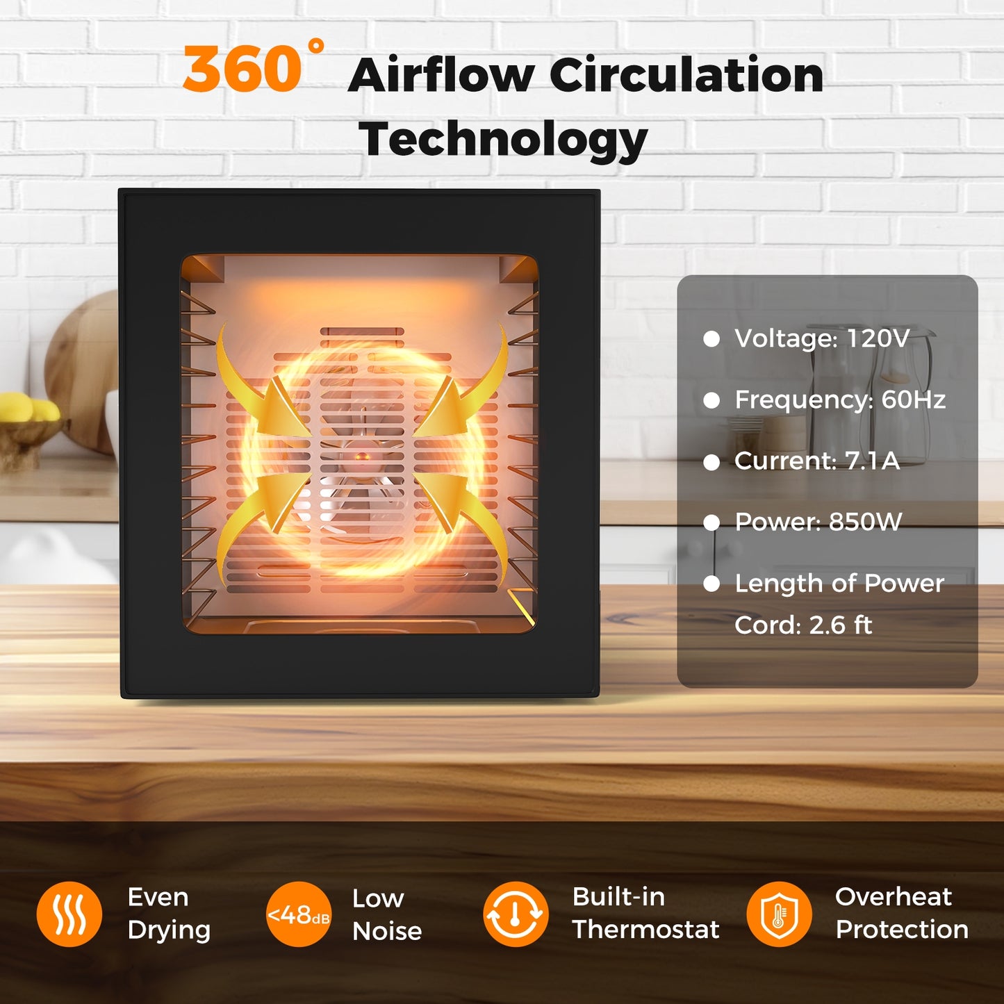 10 Stainless Steel Trays Dryer with 10 Presets, Black Dryers at Gallery Canada