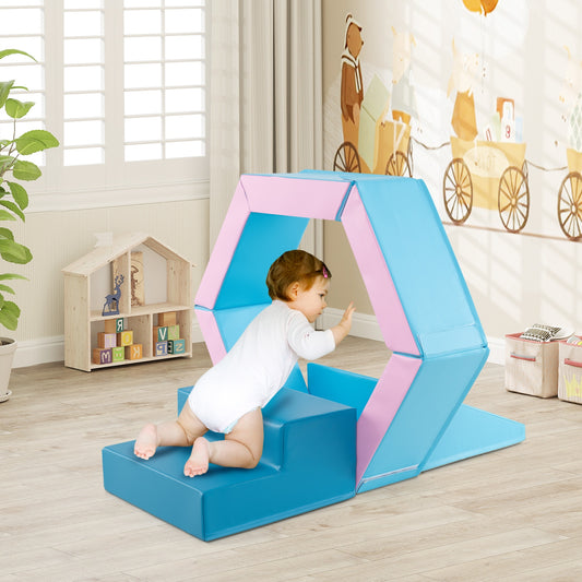 3-Piece Baby Foam Climbing Blocks, Crawl Set With 100 Ocean Balls, Blue Climbers & Slides Blue at Gallery Canada