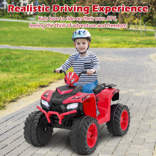 24V Kids Ride-On Electric ATV, For Toddlers 3-8 Years, Red