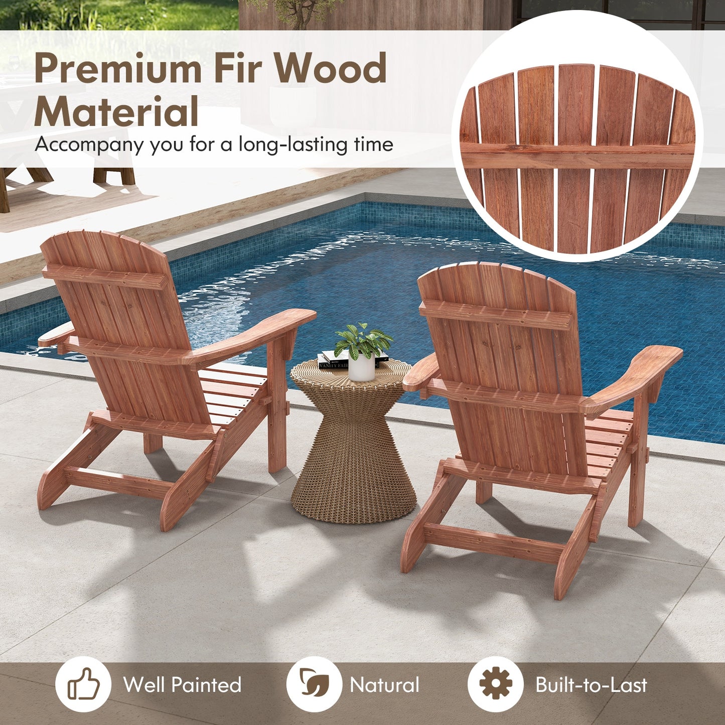 Folding Adirondack Chair Set, Brown Adirondack Chairs at Gallery Canada
