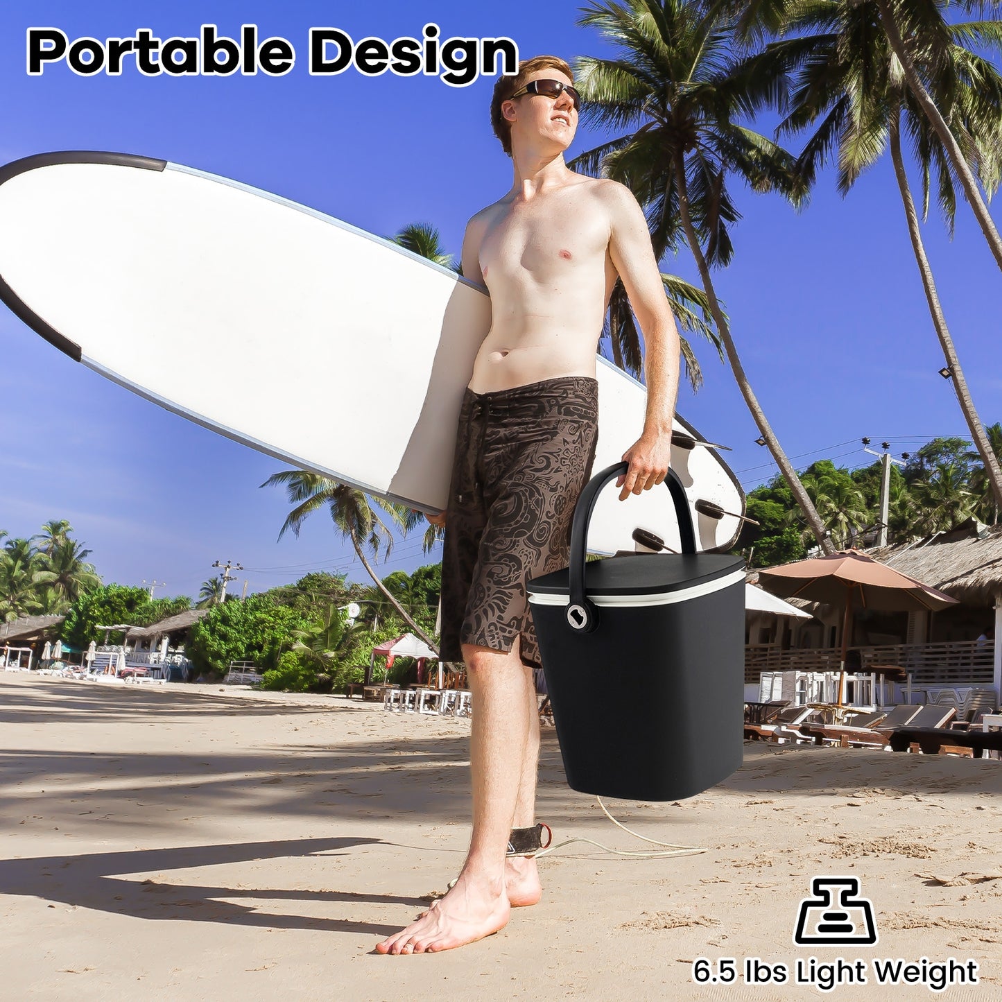 3-in-1 Portable Cooler Bar Table, Bottle Opener, Lift Top Lid, Black Coolers at Gallery Canada