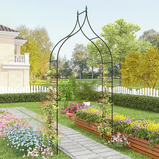 9.5 Feet Metal Garden Arch, For Vine Rose Climbing Wedding, Black Outdoor Decor Black at Gallery Canada
