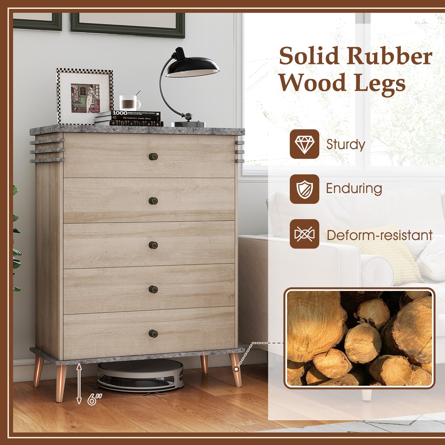 Farmhouse Chest Dresser, Tall Storage Organizer, Grey Dressers & Chests at Gallery Canada